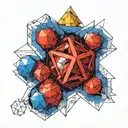 metatrons cube with platonic solids tattoo design idea