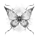 Butterfly with one broken wing tattoo design idea