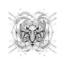 cancer scorpio astrology tattoo design idea