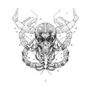 hybrid cancer scorpio tattoo design idea
