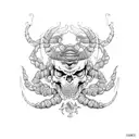 hybrid cancer scorpio tattoo design idea