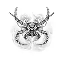 hybrid cancer scorpio tattoo design idea