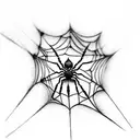 spider web with musical elements  tattoo design idea