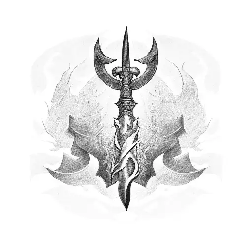 ashen sword with laurels tattoo design idea