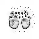 cat paw print with text "my favourite hello, my hardest goodbye" tattoo design idea