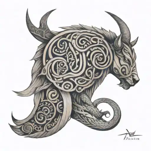Norse mythology themed tattoo incorporating symbols of strength and resilience from Viking lore tattoo design idea