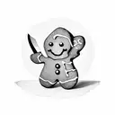 gingerbread man with knife in right hand tattoo design idea