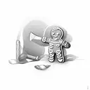 gingerbread man with knife in right hand tattoo design idea