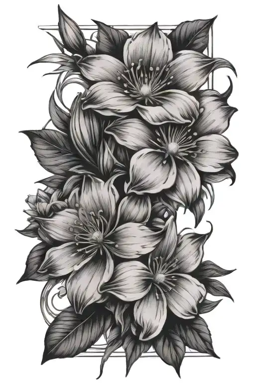 cosmo flower tattoo design idea