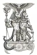 apophis and Anubis holding a scale tattoo design idea