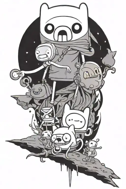 adventure time anime characters tattoo design idea