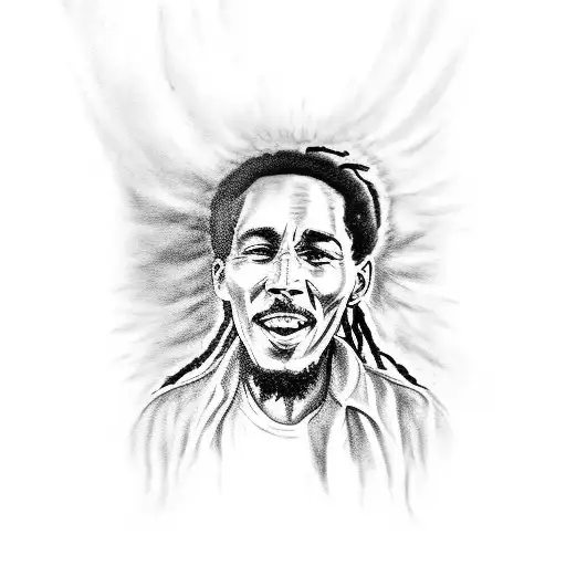 bob marley with white doves tattoo design idea