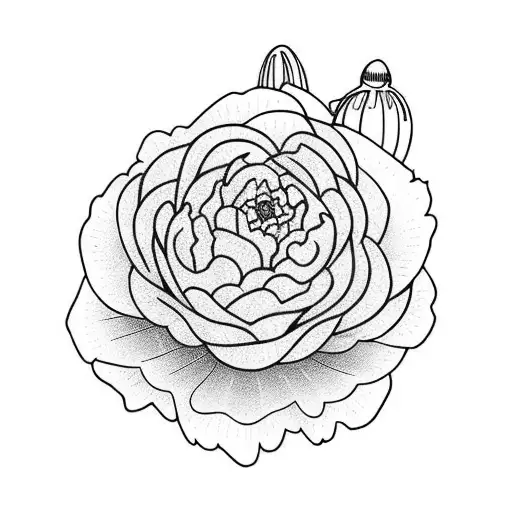 carnation and snowdrop tattoo design idea