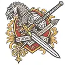 knight sword strong survive tattoo design idea
