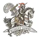 knight sword strong survive tattoo design idea