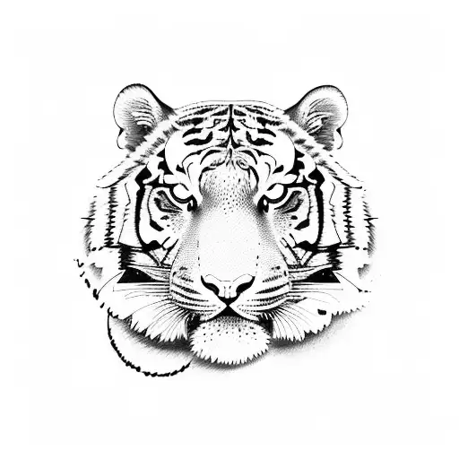 Tiger fire tattoo design idea