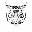 Tiger fire tattoo design idea
