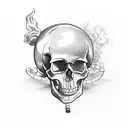 A skull wearing a programmer's hat and smoking a cigarette tattoo design idea