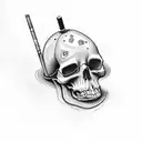 A skull wearing a programmer's hat and smoking a cigarette tattoo design idea