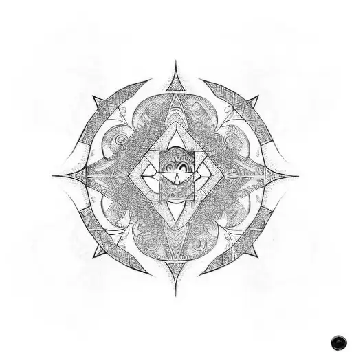 berber structure  tatto with crescent moon tattoo design idea
