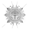 arabic structure  tatto man on the forearm with crescent moon tattoo design idea