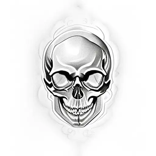 a skull with on side of the skull half flowers and one side is the simple skull its for a matching tattoo tattoo design idea