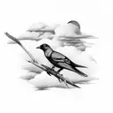 And this Bird you cannot change surrounded by clouds and a bird tattoo design idea
