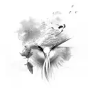 And this Bird you cannot change surrounded by clouds and a bird tattoo design idea