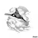 And this Bird you cannot change surrounded by clouds and a bird tattoo design idea