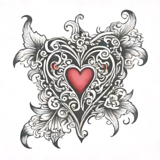Heart Lower Back  tattoo design idea