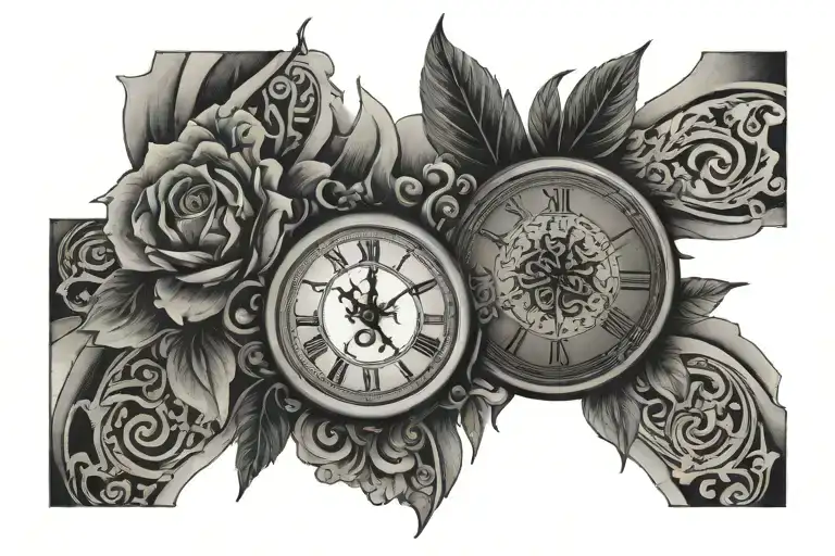 arm bank mauri time name tattoo design idea