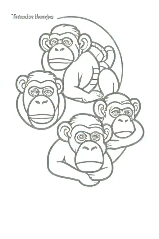 three wise monkeys  tattoo design idea