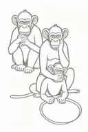 three wise monkeys  tattoo design idea