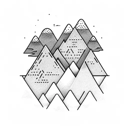 mountains with ocean  tattoo design idea