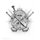 armour of God. Ephesians 6 with a sword going through a rock tattoo design idea