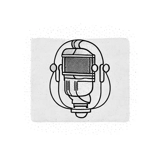 records with microphone to look like a semicolon tattoo design idea