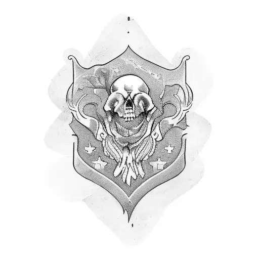 Objective: Generate a digital artwork in the style of a traditional American banner tattoo with the text "Auntie Francis tattoo design idea