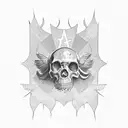 Objective: Generate a digital artwork in the style of a traditional American banner tattoo with the text "Auntie Francis tattoo design idea