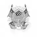 Objective: Generate a digital artwork in the style of a traditional American banner tattoo with the text "Auntie Francis tattoo design idea