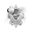 Objective: Generate a digital artwork in the style of a traditional American banner tattoo with the text "Auntie Francis tattoo design idea