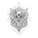 Objective: Generate a digital artwork in the style of a traditional American banner tattoo with the text "Auntie Francis tattoo design idea