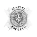 Objective: Generate a digital artwork in the style of a traditional American banner tattoo with the text "Auntie Francis tattoo design idea