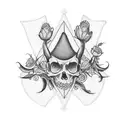 Objective: Generate a digital artwork in the style of a traditional American banner tattoo with the text "Auntie Francis tattoo design idea