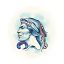 Objective: Generate a digital artwork in the style of a traditional American banner tattoo with the text "Auntie Francis tattoo design idea