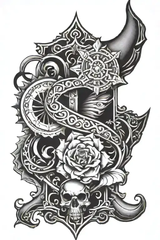 leather tooling tattoo sleeve design tattoo design idea