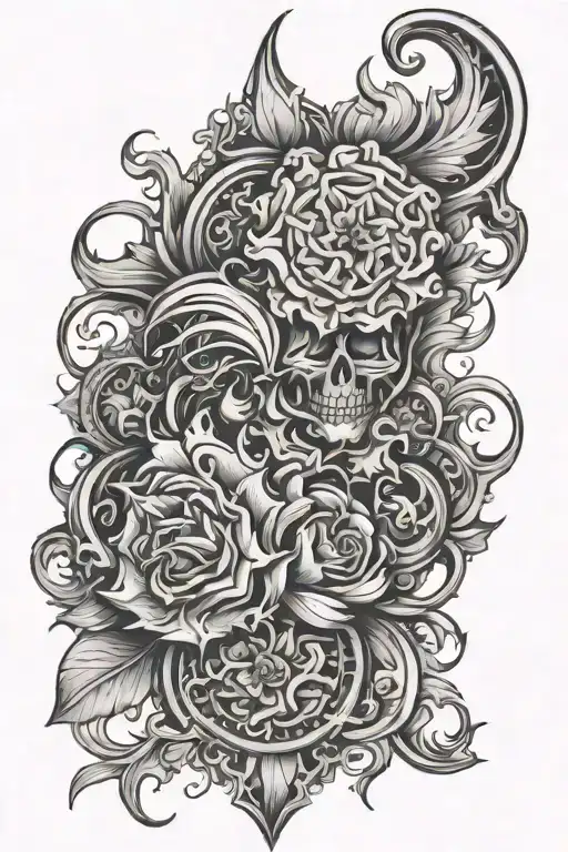 leather tooling tattoo sleeve design tattoo design idea