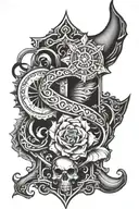 leather tooling tattoo sleeve design tattoo design idea