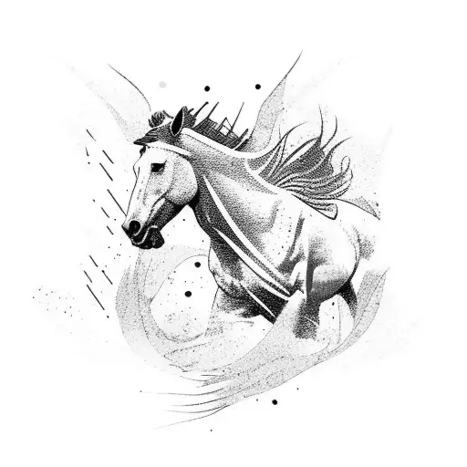 running horse tattoo design idea