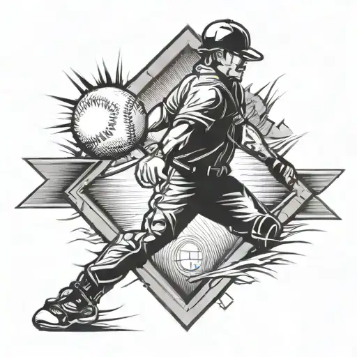baseball diamond tattoo design idea