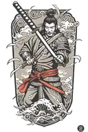 samurai sword tattoo design idea
